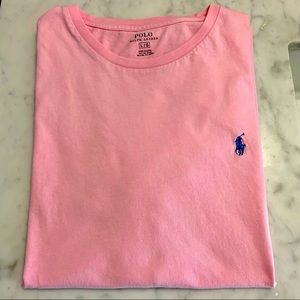Men's Polo Ralph Lauren Classic Pink Crew Neck T-Shirt Size Large Excellent